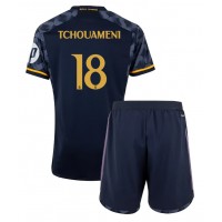 Camisa de time de futebol Real Madrid Aurelien Tchouameni #18 Replicas 2º Equipamento Infantil 2023-24 Manga Curta (+ Calças curtas)